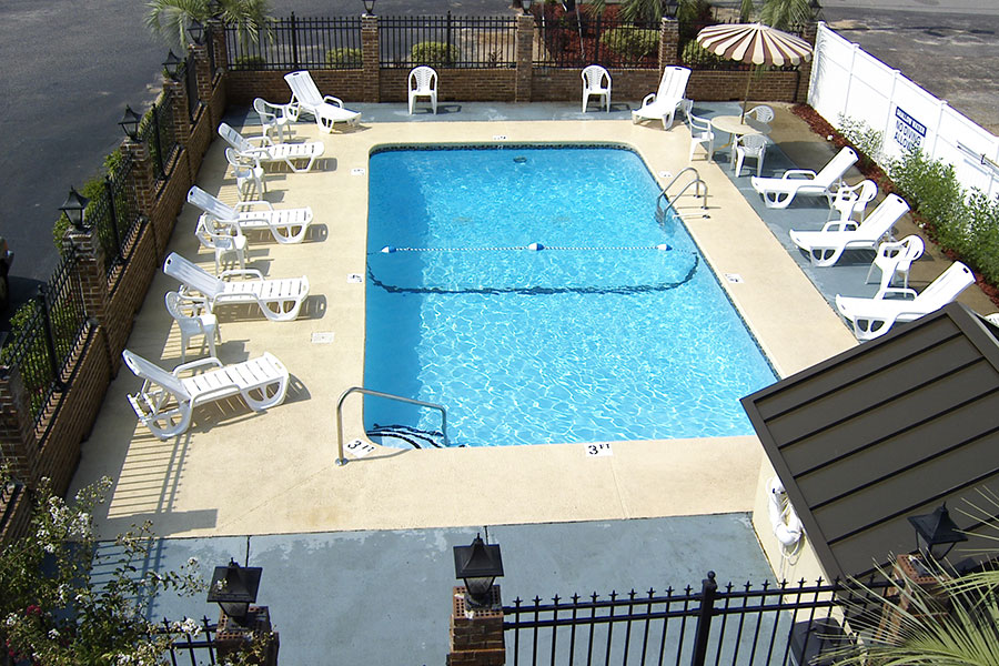 outdoor pool area